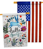 Hello Spring - Floral Garden Friends Vertical Impressions Decorative Flags HG130334 Made In USA