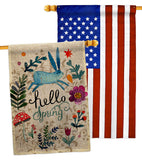 Hello Spring - Floral Garden Friends Vertical Impressions Decorative Flags HG130334 Made In USA