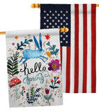 Hello Spring - Floral Garden Friends Vertical Impressions Decorative Flags HG130334 Made In USA