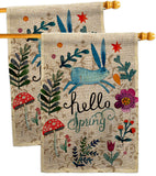 Hello Spring - Floral Garden Friends Vertical Impressions Decorative Flags HG130334 Made In USA