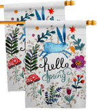 Hello Spring - Floral Garden Friends Vertical Impressions Decorative Flags HG130334 Made In USA
