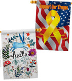 Hello Spring - Floral Garden Friends Vertical Impressions Decorative Flags HG130334 Made In USA