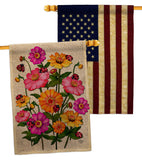 Ladybug Bouquet - Floral Garden Friends Vertical Impressions Decorative Flags HG190163 Made In USA