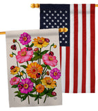 Ladybug Bouquet - Floral Garden Friends Vertical Impressions Decorative Flags HG190163 Made In USA