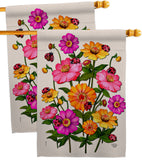 Ladybug Bouquet - Floral Garden Friends Vertical Impressions Decorative Flags HG190163 Made In USA