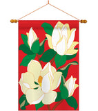 Magnolia - Floral Spring Vertical Applique Decorative Flags HG104041