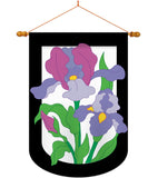 Iris - Floral Spring Vertical Applique Decorative Flags HG104052