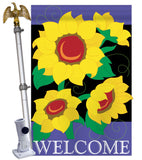 Sunflowers - Floral Spring Vertical Applique Decorative Flags HG104054