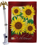 Welcome Sunflowers - Floral Spring Vertical Impressions Decorative Flags HG104067 Made In USA