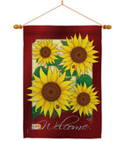 Welcome Sunflowers - Floral Spring Vertical Impressions Decorative Flags HG104067 Made In USA