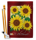 Welcome Sunflowers - Floral Spring Vertical Impressions Decorative Flags HG104067 Made In USA