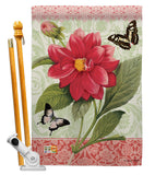 Double Dahlia - Floral Spring Vertical Impressions Decorative Flags HG104080 Made In USA