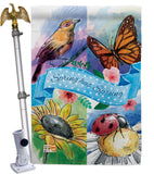 Spring Has Sprung - Floral Spring Vertical Impressions Decorative Flags HG104085 Made In USA