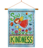 Sow Seeds of Kindness - Floral Spring Vertical Impressions Decorative Flags HG104088 Made In USA