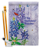 Bluebonnet Welcome - Floral Spring Vertical Impressions Decorative Flags HG104096 Made In USA