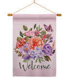 Welcome Bouquet - Floral Spring Vertical Impressions Decorative Flags HG104103 Made In USA