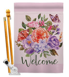 Welcome Bouquet - Floral Spring Vertical Impressions Decorative Flags HG104103 Made In USA