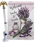 Lavender Welcome - Floral Spring Vertical Impressions Decorative Flags HG104106 Made In USA