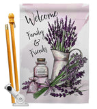 Lavender Welcome - Floral Spring Vertical Impressions Decorative Flags HG104106 Made In USA