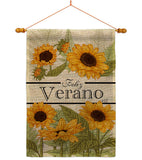 Feliz Verano - Floral Spring Vertical Impressions Decorative Flags HG104108 Made In USA