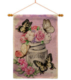 Butterflies Water Can - Floral Spring Vertical Impressions Decorative Flags HG104117 Made In USA