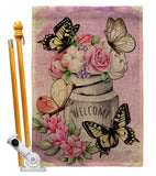 Butterflies Water Can - Floral Spring Vertical Impressions Decorative Flags HG104117 Made In USA