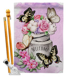 Butterflies Water Can - Floral Spring Vertical Impressions Decorative Flags HG104117 Made In USA