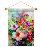 Bright Hibiscus - Floral Spring Vertical Impressions Decorative Flags HG104125 Made In USA