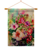 Bright Hibiscus - Floral Spring Vertical Impressions Decorative Flags HG104125 Made In USA