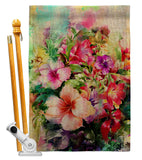 Bright Hibiscus - Floral Spring Vertical Impressions Decorative Flags HG104125 Made In USA