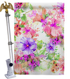 Pink & Purple Hibiscus - Floral Spring Vertical Impressions Decorative Flags HG104126 Made In USA