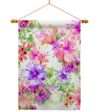 Pink & Purple Hibiscus - Floral Spring Vertical Impressions Decorative Flags HG104126 Made In USA