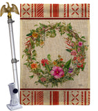 Wildflower Wreath - Floral Spring Vertical Impressions Decorative Flags HG104127 Made In USA