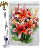 Warm Plumeria Bouquet - Floral Spring Vertical Impressions Decorative Flags HG104128 Made In USA