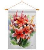 Warm Plumeria Bouquet - Floral Spring Vertical Impressions Decorative Flags HG104128 Made In USA