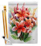 Warm Plumeria Bouquet - Floral Spring Vertical Impressions Decorative Flags HG104128 Made In USA