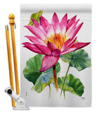 Lotus - Floral Garden Friends Vertical Impressions Decorative Flags HG104150 Made In USA