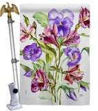 Alpine Violet Bouquet - Floral Garden Friends Vertical Impressions Decorative Flags HG104151 Made In USA