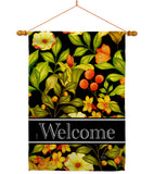 Yellow Welcome Floral - Floral Garden Friends Vertical Impressions Decorative Flags HG120011 Made In USA