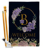 Welcome B Initial - Floral Spring Vertical Impressions Decorative Flags HG130236 Made In USA