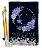 Welcome C Initial - Floral Spring Vertical Impressions Decorative Flags HG130237 Made In USA