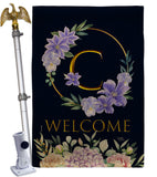 Welcome C Initial - Floral Spring Vertical Impressions Decorative Flags HG130237 Made In USA