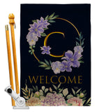 Welcome C Initial - Floral Spring Vertical Impressions Decorative Flags HG130237 Made In USA