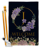 Welcome J Initial - Floral Spring Vertical Impressions Decorative Flags HG130244 Made In USA