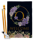 Welcome O Initial - Floral Spring Vertical Impressions Decorative Flags HG130249 Made In USA