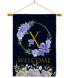 Welcome X Initial - Floral Spring Vertical Impressions Decorative Flags HG130258 Made In USA