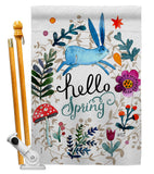 Hello Spring - Floral Garden Friends Vertical Impressions Decorative Flags HG130334 Made In USA