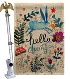 Hello Spring - Floral Garden Friends Vertical Impressions Decorative Flags HG130334 Made In USA