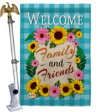 Welcome Family and Friends - Floral Spring Vertical Impressions Decorative Flags HG137033 Made In USA