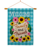 Welcome Family and Friends - Floral Spring Vertical Impressions Decorative Flags HG137033 Made In USA